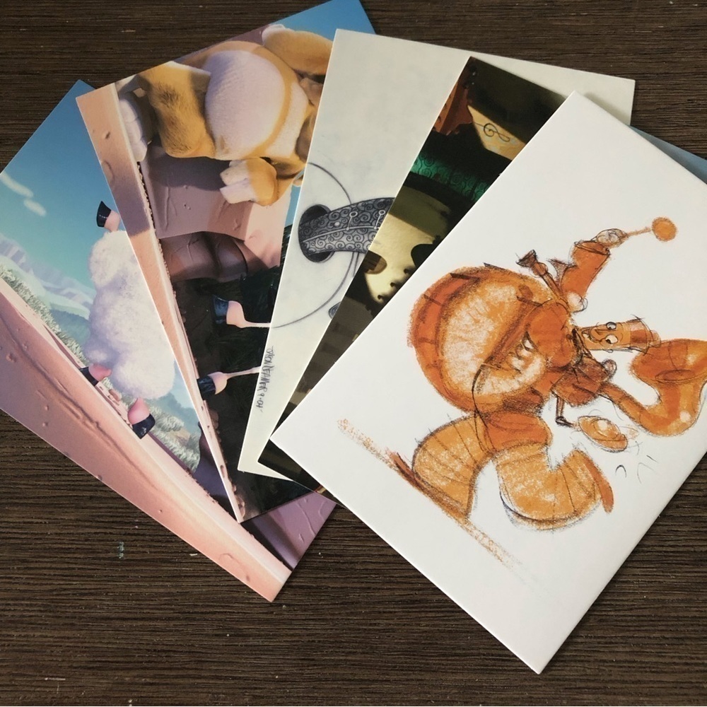 Disney Pixar Shorts Postcards: One Man Band, Boundin 5 pack